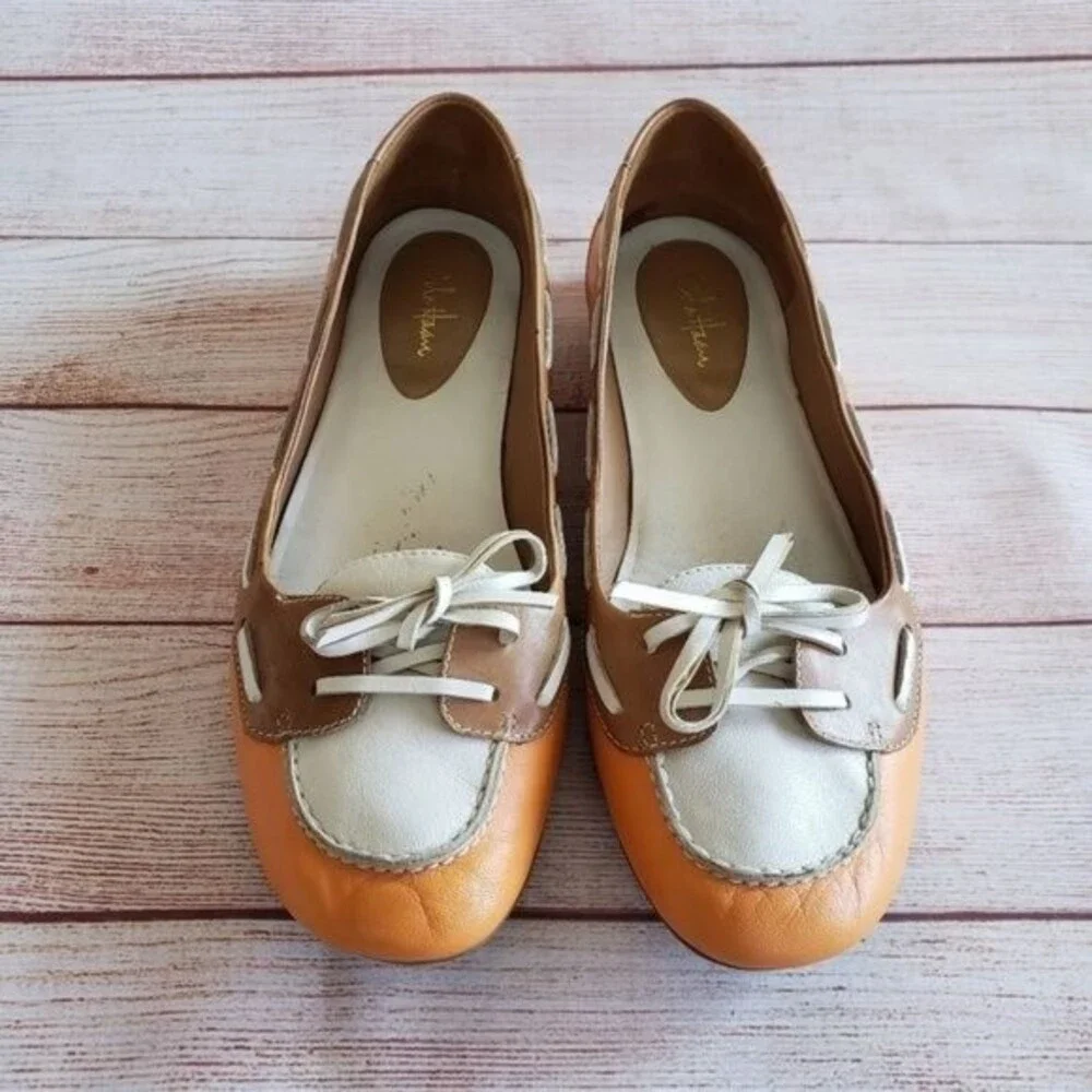 Cole Haan Nike Air Women's Leather Loafers/Flats with Threaded Bow